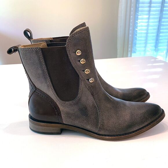 Lucchese Women's Spirit Gray Brandy Calf‎ Short Riding Western Boots Size 7.5 M - Picture 2 of 13